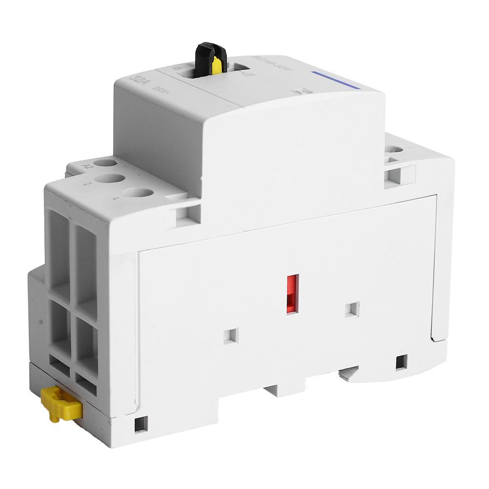 2P32A Household AC Contactor with Manual Control Function for Building Electrical 230V(1NO1NC)