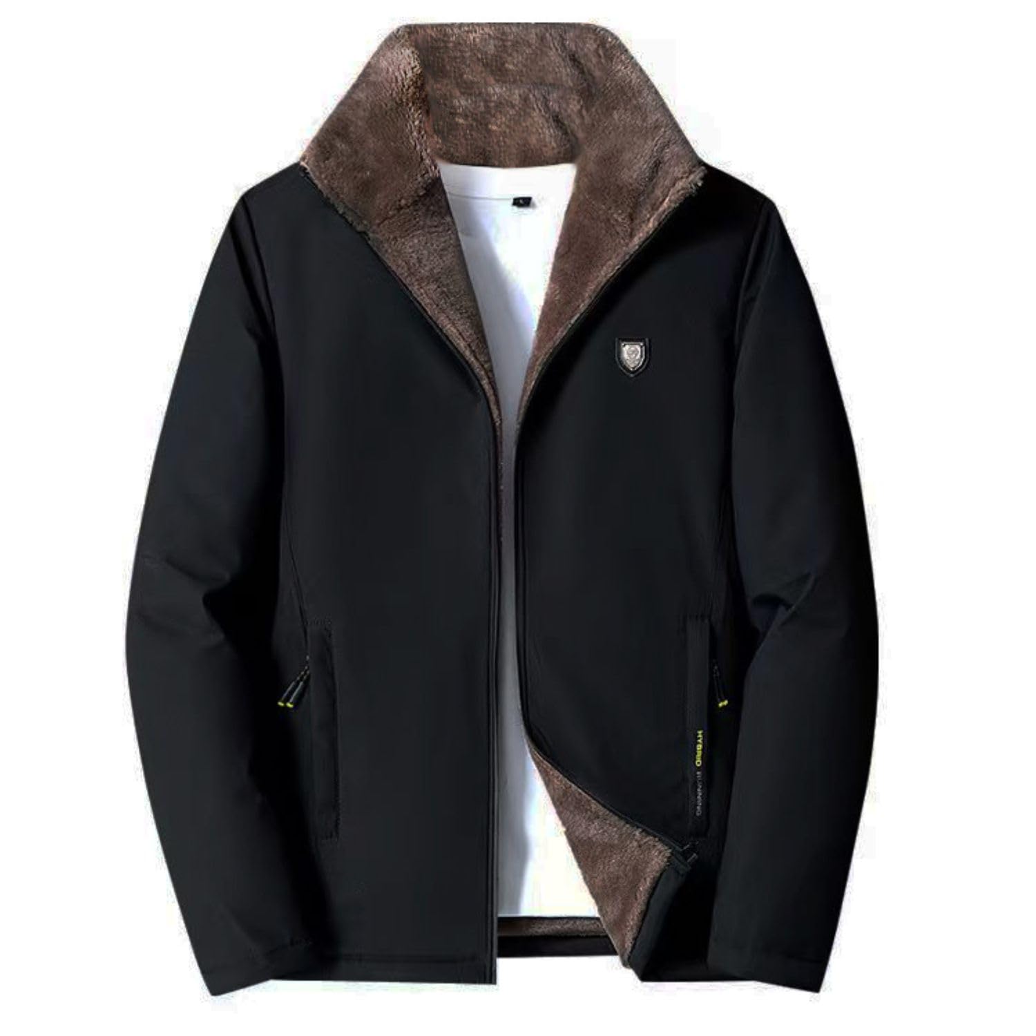 

Long Sleeve Winter Jacket with Padded Solid Cold Oversized [foveitaa] Men s Lining, Color, Fluffy, Windproof, Protection, Lightweight, Warm, Stylish,