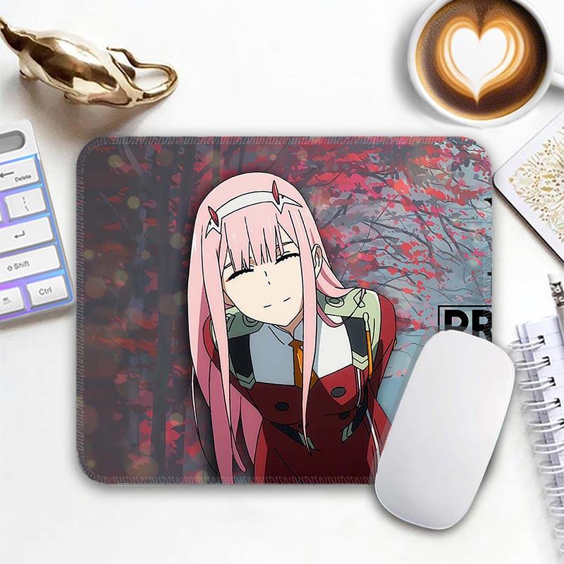 Anime Kawii Standard Mouse Pad D_DARLING in the F_FRANXX Zero Two Gamer Small Mousepad Travel Mouse Mat Non-Slip Mousemat