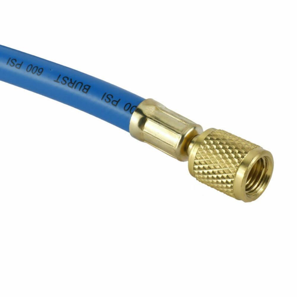 R134A Charging Hose to Refrigerator with Gauge, AC Recharge Hose Kit