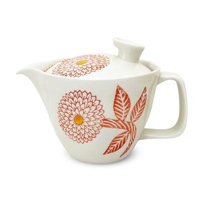 Kunzangama Teapot, Small, Hasami Ware, Made In Japan, 240ml, 1-2 Person Capacity, Includes Tea Strainer, Dahlia Red