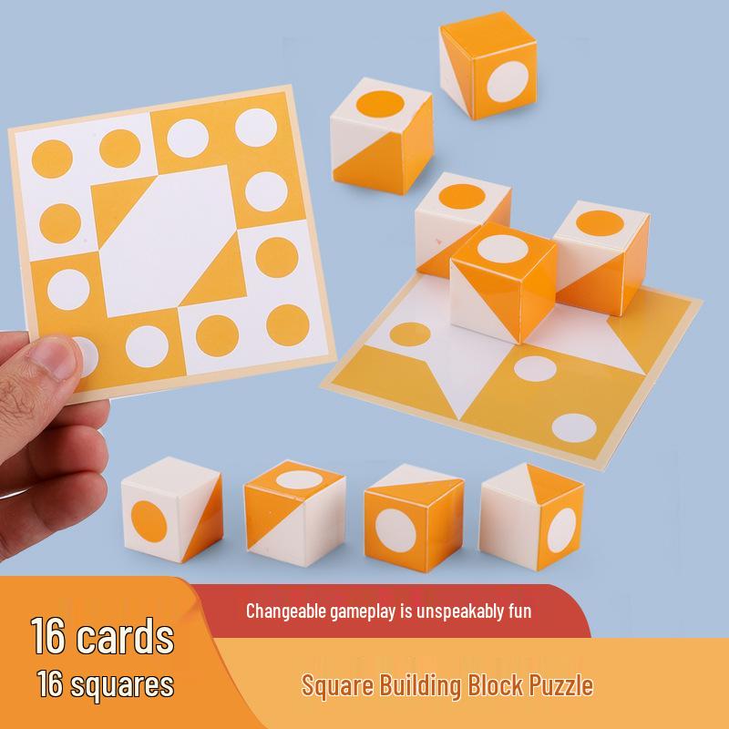 Square Building Blocks Puzzle: Parent-Child Interaction and Thinking Game