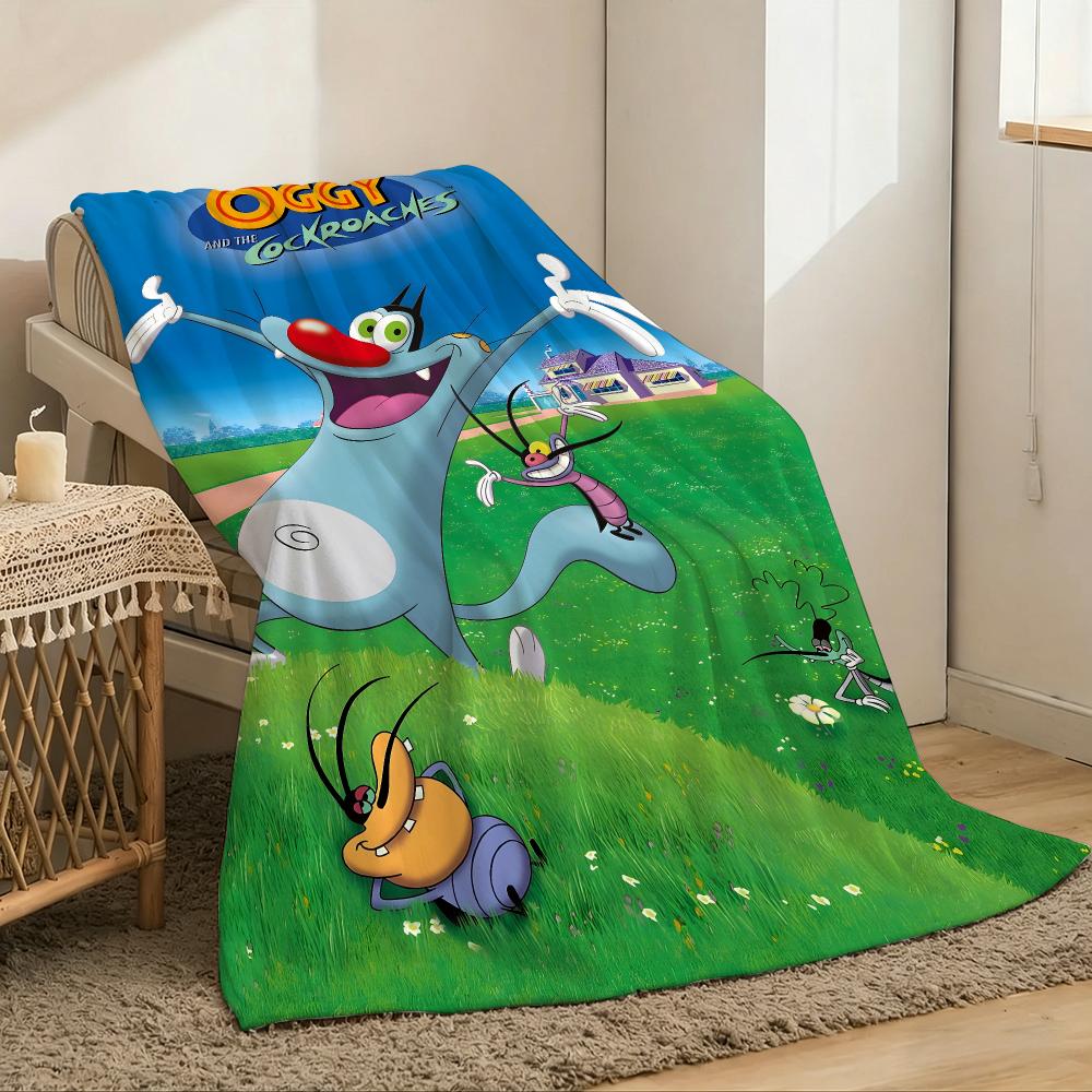 O-oggys and the Cockroaches Throw Lightweight 240g Flannel Blanket Soft Skin-friendly for Summer Cooling