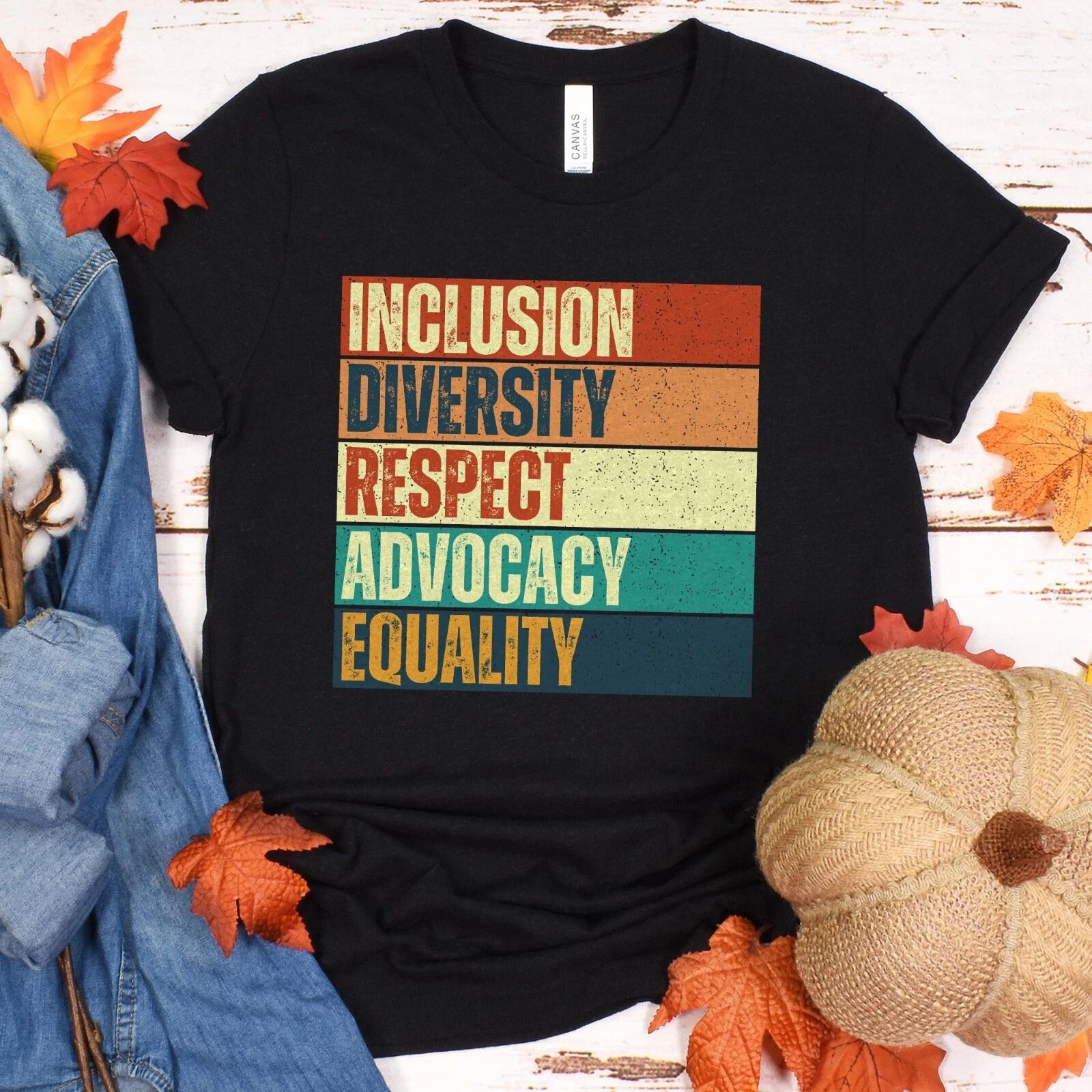 Inclusion Diversity Respect Advocacy Equality T-Shirt, Special Ed Teacher Gift 3XL