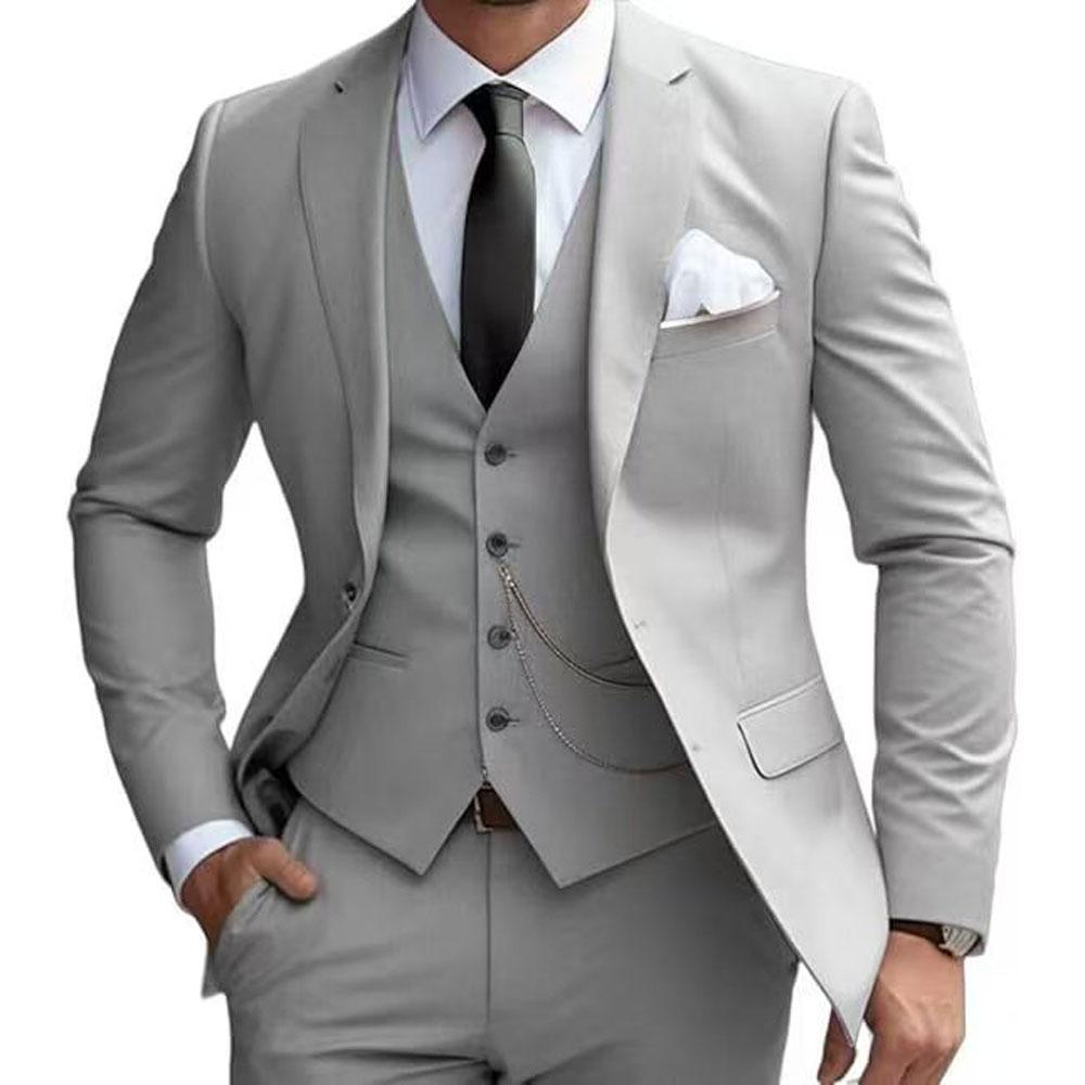 Slávnostné pánske obleky pre ženícha 3 kusy Svadobný ženích Tuxedo Slim Fit 2025 Mužská módna bunda s nohavicami Vesta