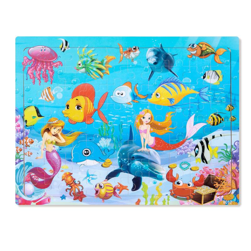 Wooden puzzle children animal cartoon fairy tale plane puzzle baby early education puzzle building block toy