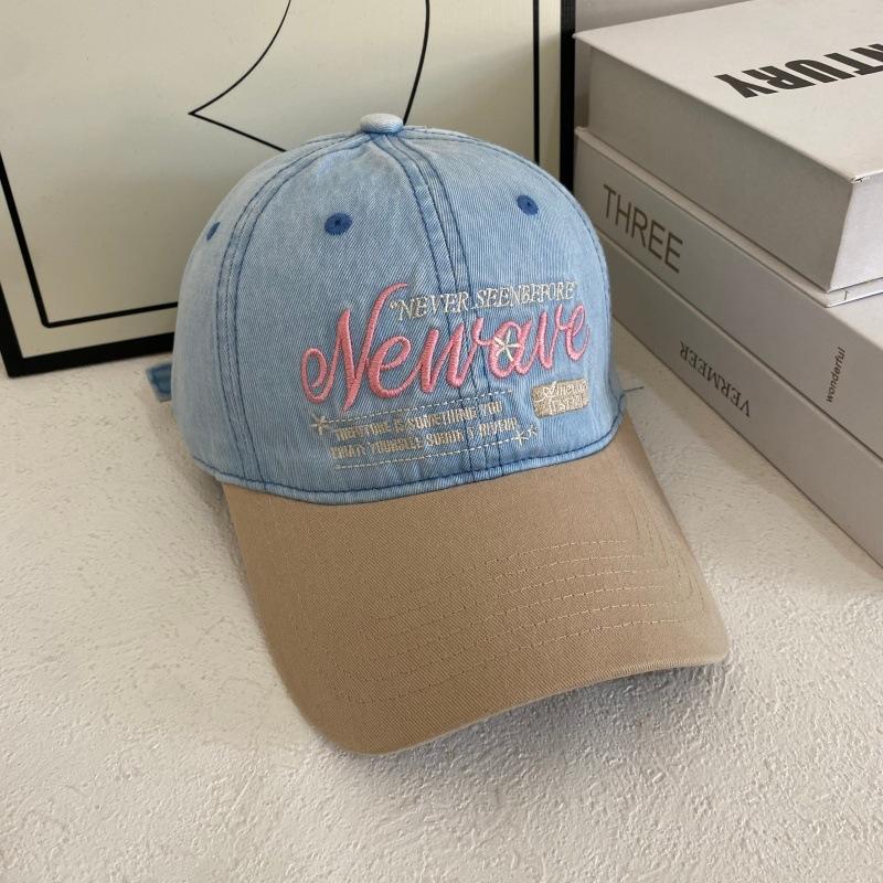

JYL TS DIY Color Block Cap Women Summer Embroidered Wide Brim Denim Hat Cotton 1222Mao12878 cal поли зеленый
