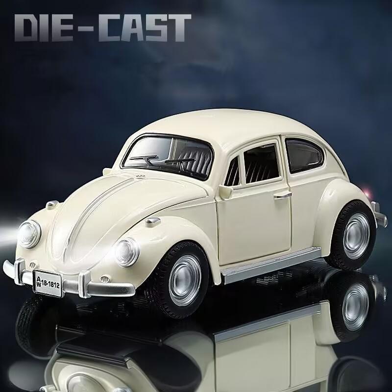 1:18 Beetle Alloy Classic Car Model Diecasts Metal Vehicles Car Model High Simulation Sound Light Collection Childrens Toys Gift