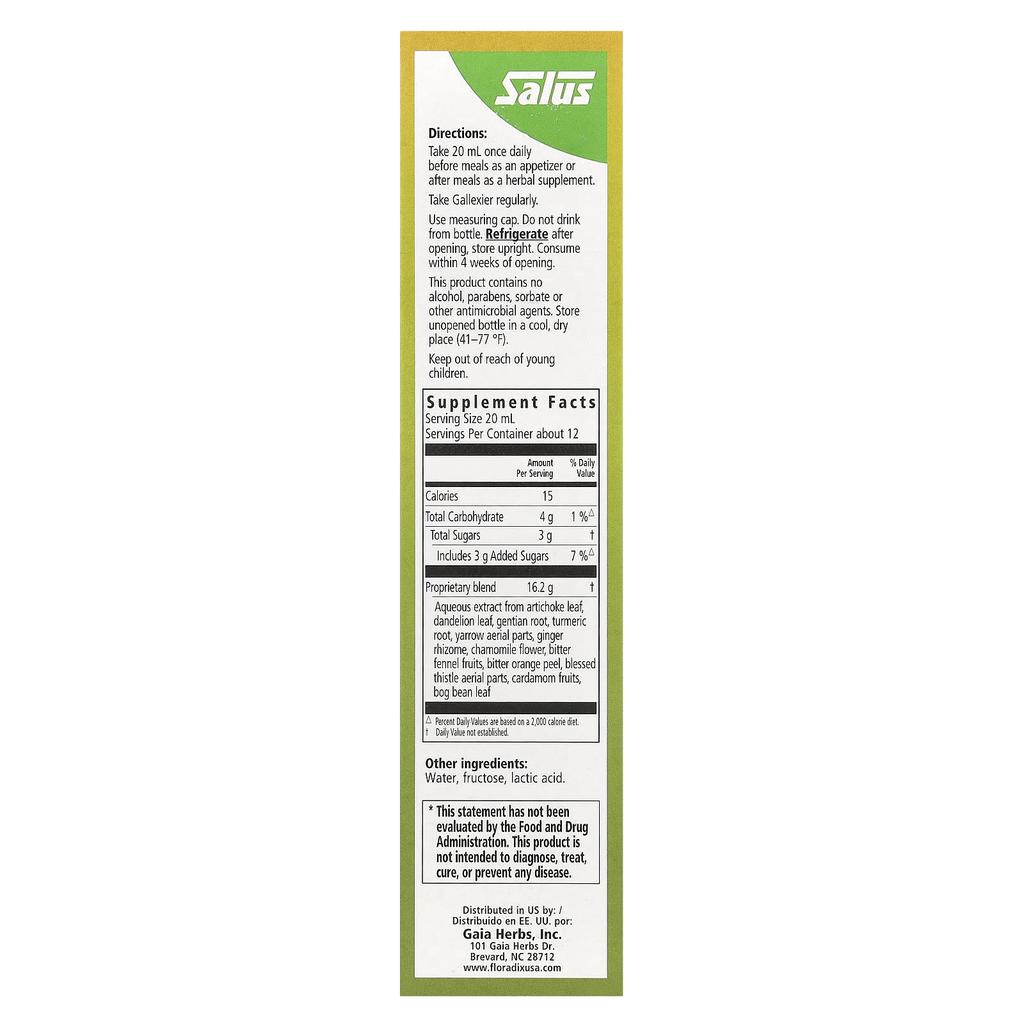 Floradix Floradix, gallexier Kräuterbitter, flüssiges Kräuterergänzungsmittel, 8,5 fl oz (250 ml)