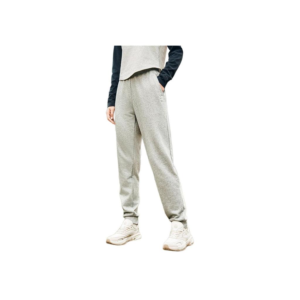 Anta Loose Fit Casual Stretch Knit Sports Pants Women Bottoms Gray Gray-Floral 962438307-2
