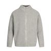 Lazy Style Knit Zip Cardigan Men Women Solid Color Loose Casual Long Sleeve Top