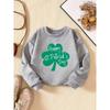 Kids Sweatshirt St. Patrick'S Day Crew Neck Sweatshirt, Slight Stretch, Loose Fit Alphabet Pattern Fashion Pullover for Daily Wear