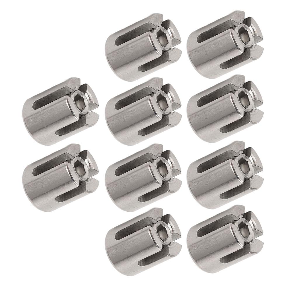 10Pcs Cross Cable Clamps 316 Stainless Steel Railing Wire Rope Clips Wall System Accessories 3mm
