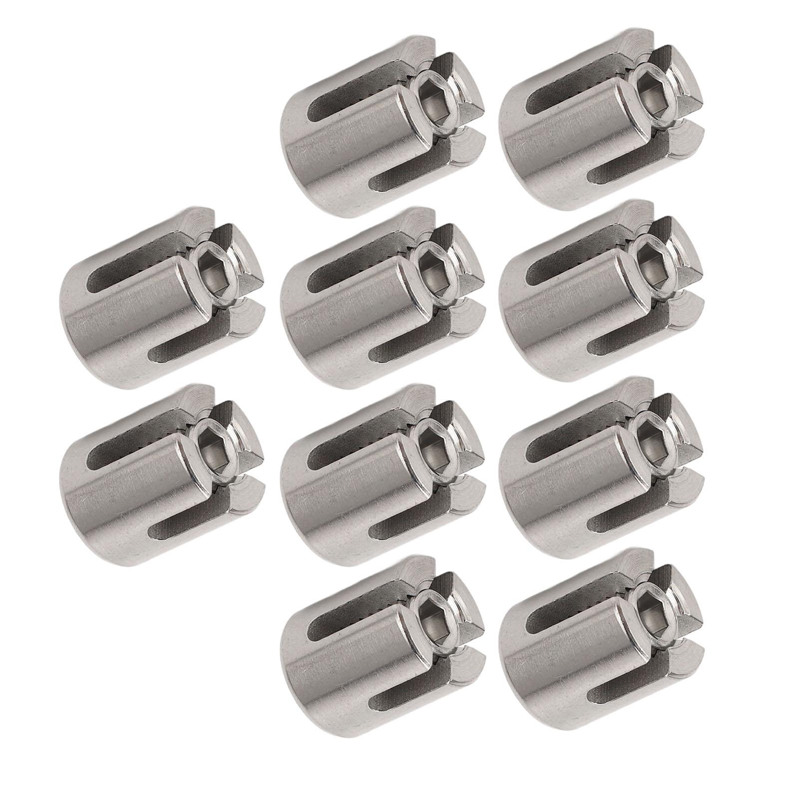 

10 шт. Перекрестные кабельные зажимы 316 нержавеющая сталь Перильные тросовые зажимы Настенные системные аксессуары 3 мм