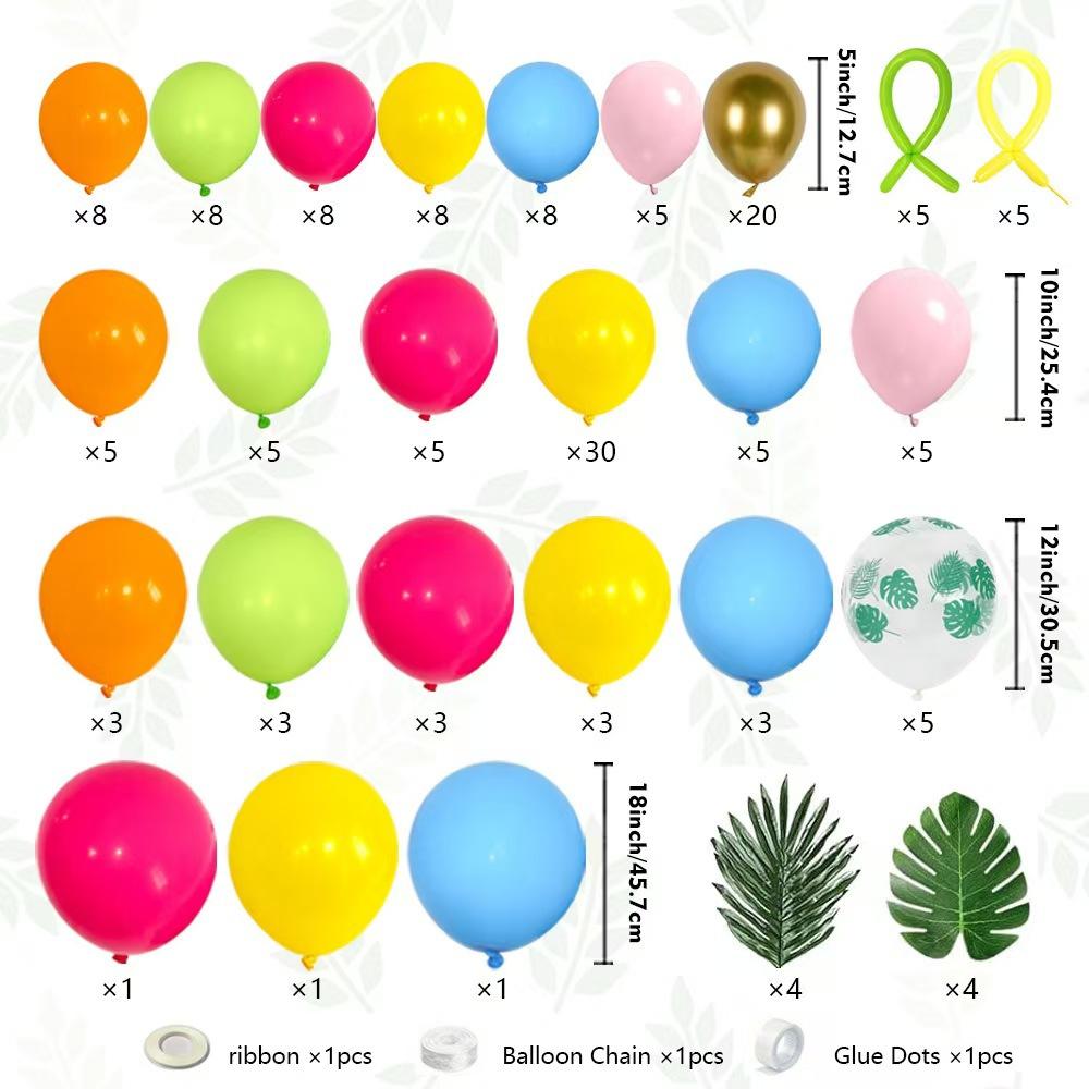 Tropical Hawaiian Theme Balloon Set Transparent Turtle Leaf Latex Balloon Birthday Party Decoration Supplies