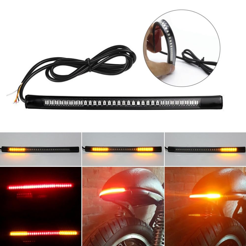 2pcs LED Brake Light Bike Rubber Tail Lamp 48SMD Steering Lamp Motorcycle License Tail Lamp