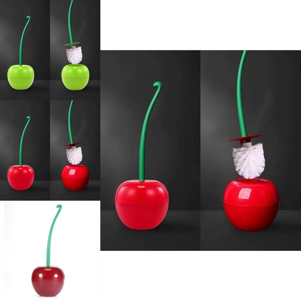 Long-handled Soft Bristle Toilet Brush Set Cherry Toilet Brush For Daily Household Cleaning Creative Plastic Cleaning Brush For Toilet