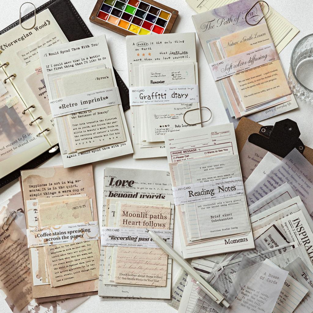 40 Sheets Vintage Collage Paper for Scrapbooking Journaling Card Making DIY Retro Creative Memo Stationery Material