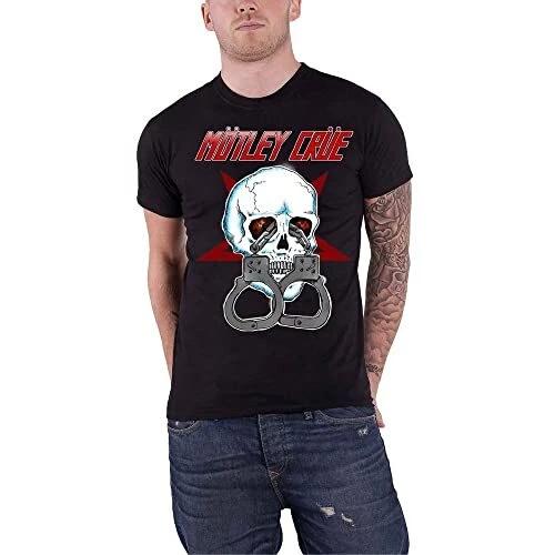 Motley Crue Unisex T-Shirt: Skull Cuffs 2 (X-Large) XL