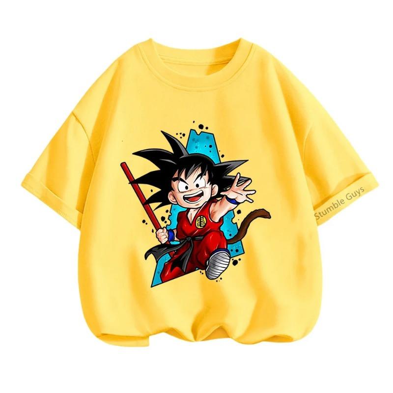 Summer 3-14 Children T Shirt Dragon Ball Z Son Goku Anime Teen Clothes Fashion Casual T-shirt Boy Clothing Tshirt Kids Tops
