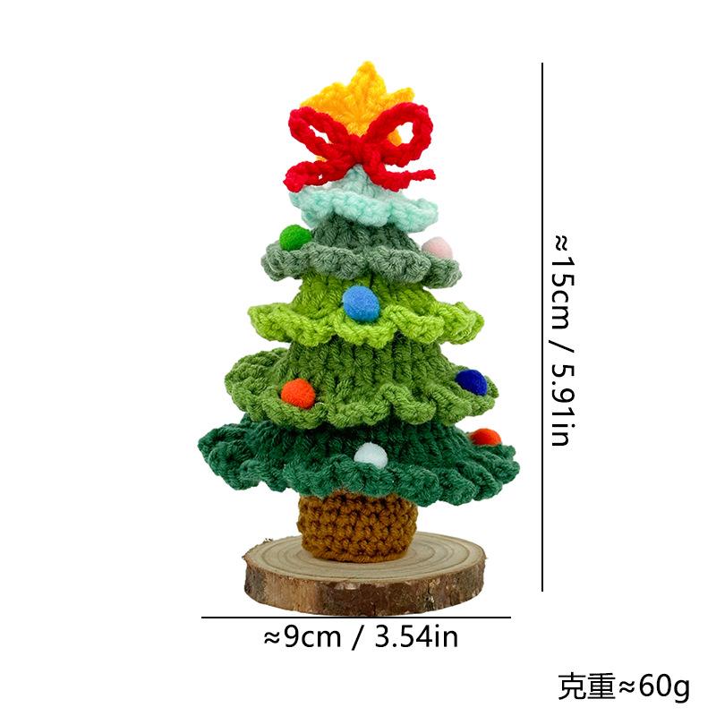 Christmas Tree Car Pendant Color Christmas Tree Woolen Handmade Hook Weaving Gift Creative Pendant Gift Ornament Doll Bag Cloth