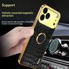For iPhone 17 Pro Case TPU + PU Kickstand Phone Cover Crocodile Texture Electroplating