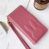 Carina custodia a portafoglio in pelle con coniglio e fiore 3D, supporto per telefono, per iPhone 17 Air 16 15 PM 14 13 12 11 Pro Max XR XS SE 16e 6 7 8 Plus, slot per schede, cover a libro