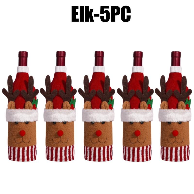 Holiday Knitted Wine Bottle Covers Christmas Sleeves Decorations for Wine Champagne Festive Gift Wrap Bottle Covers