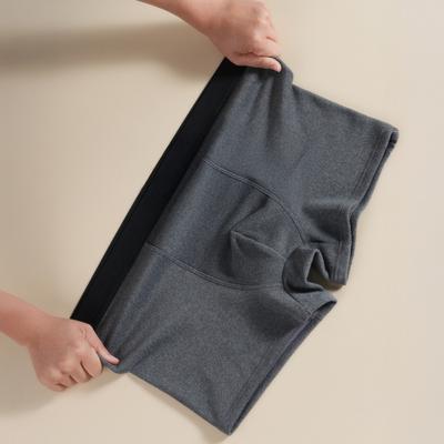 Pánské boxerky se středně vysokým pasem, s elastickým pasem, U-konvexní kalhotky, patchworková barva, plyšové zesílené rychlozahřívací teplé spodní prádlo