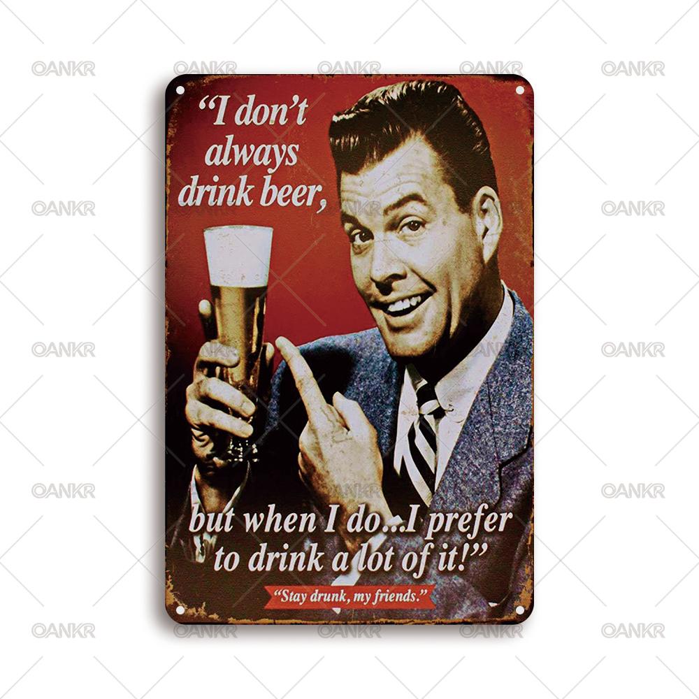 

Vintage Art Beer Poster Metal Tin Sign Wall Art Decor Metal Signs for Man Cave Pub Bar Home Wall Decoration Plaque 20x30cm（7.8x11.8inch）