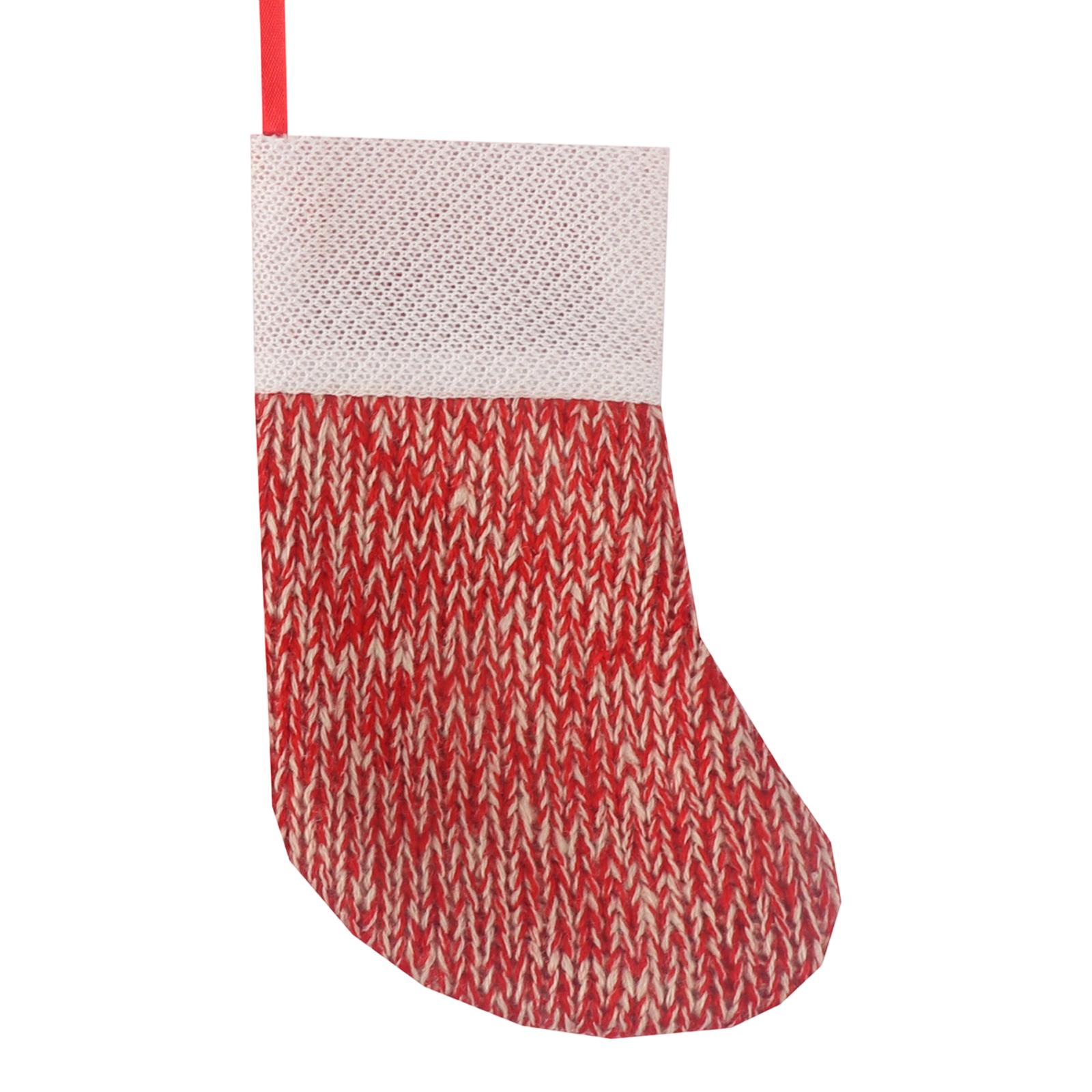 

Рождественские украшения Шерстяные носки Красные и серые Лось Подарочный мешок Детский подарочный мешок Вязаные рождественские носки One Size