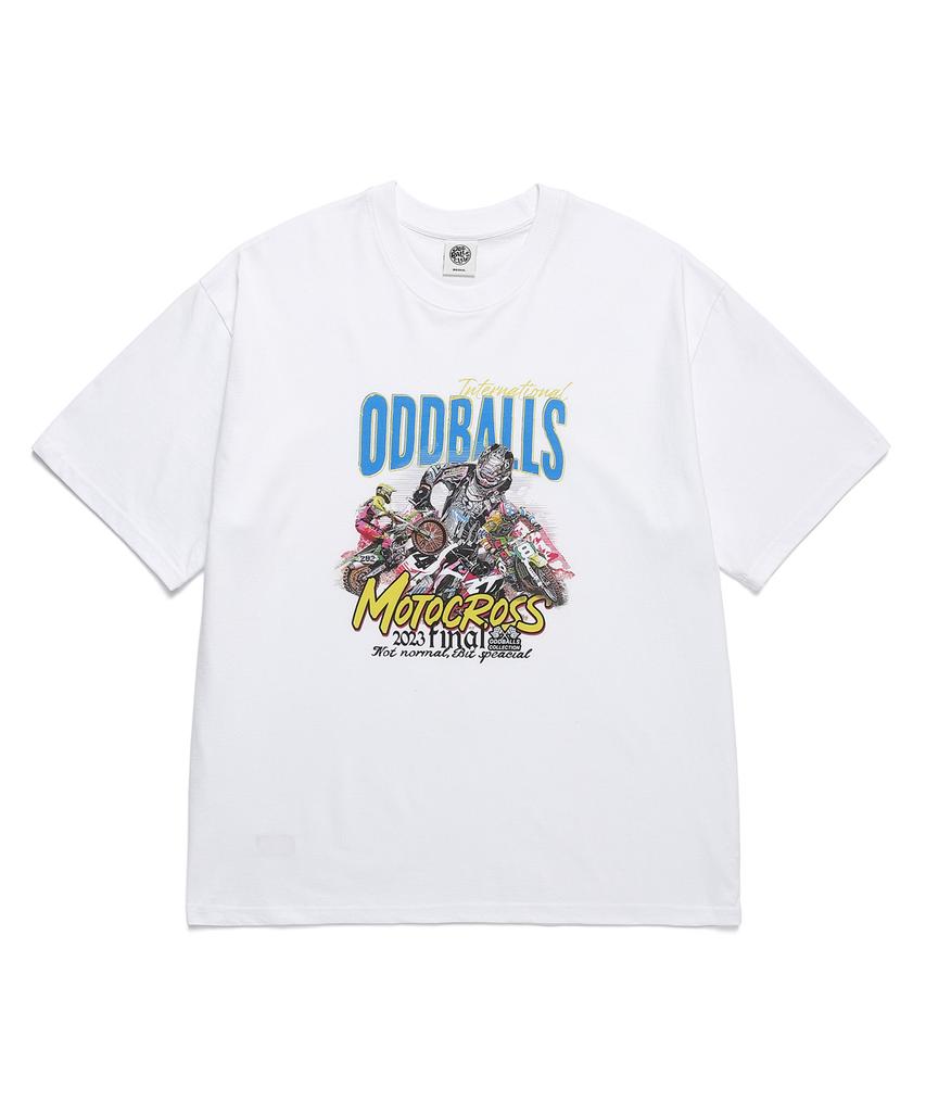 ODDBALLS CLUB Odbc Motocross Short Sleeve T-Shirt White
