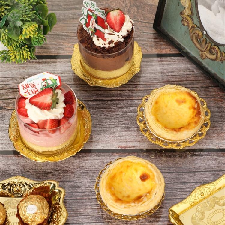 Golden Tray Jewelry Display Plate Kichen Food Fruit Round Stroage Organizers