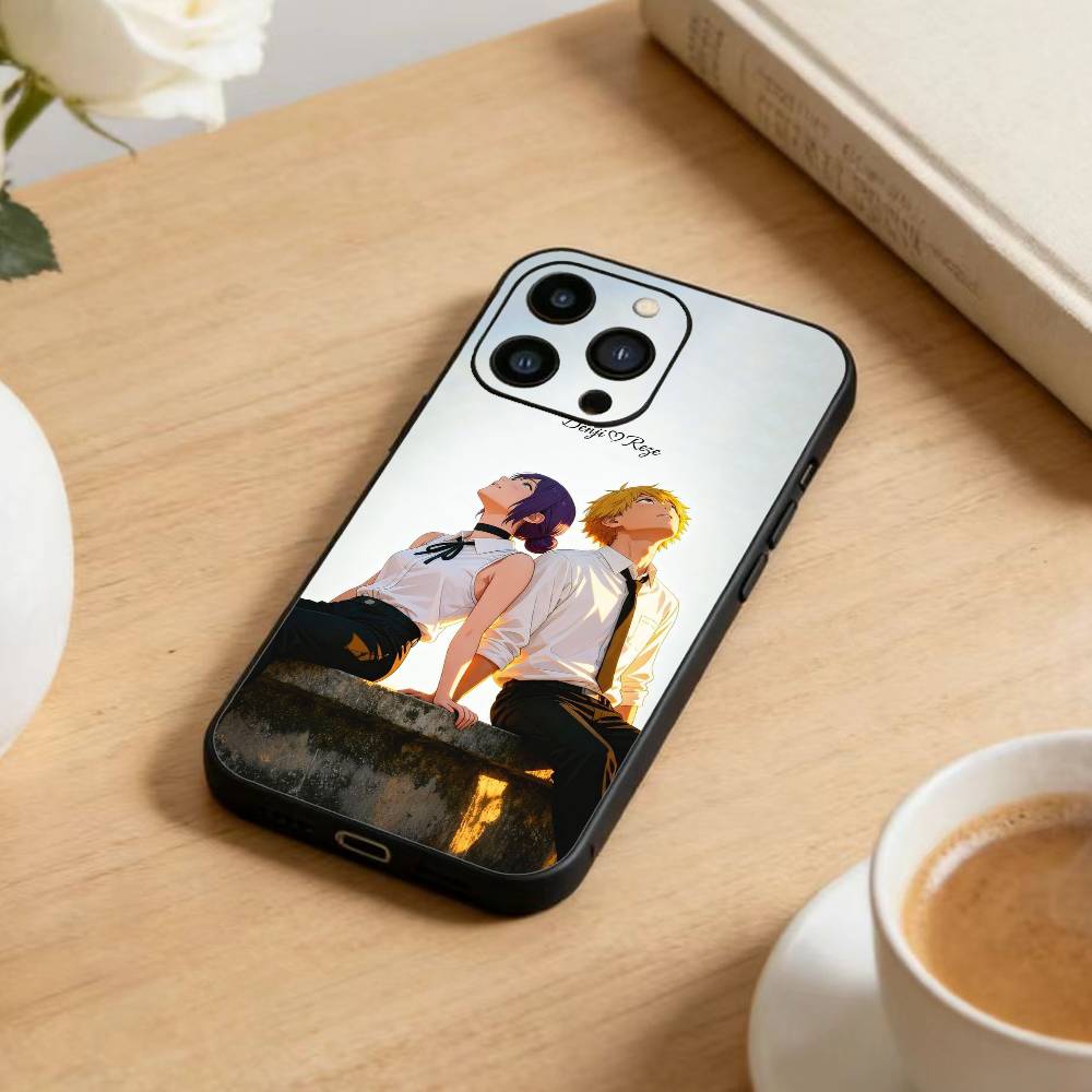 

H-Reze C-Chainsaw Man Phone Case For iPhone 16,15,14,13,12,17,Pro Max,Plus Silicone Black Case iPhone13PROMAX