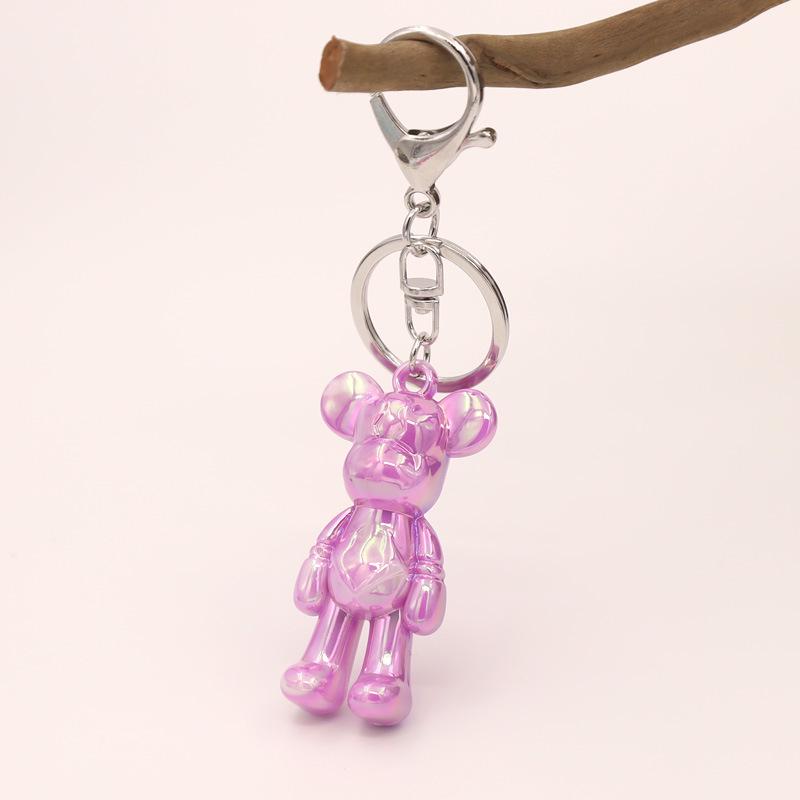 Colorful Cartoon Bear Keychain, Versatile Kids' Gift, Car Key Pendant, Bag Charm Ornament