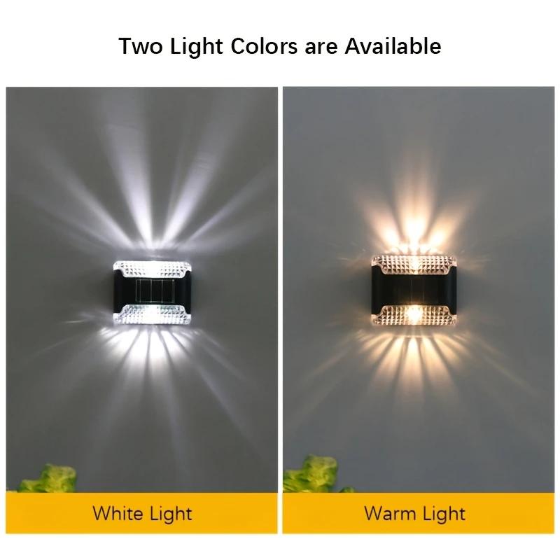 2/4/8pcs Solar Wall Lights with Amorphous Up/Down Design - Outdoor Landscape Lighting for Garden, Courtyard, Night Use