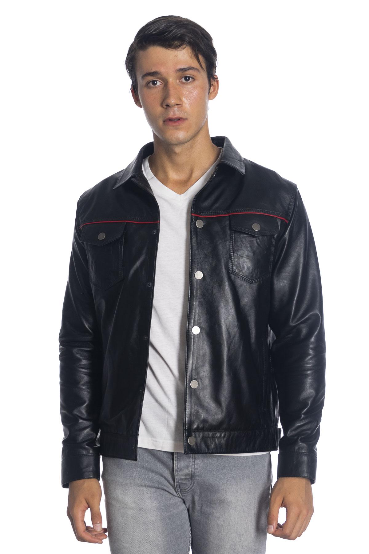 

Кожаная куртка Vivamood из овчины XS чёрный