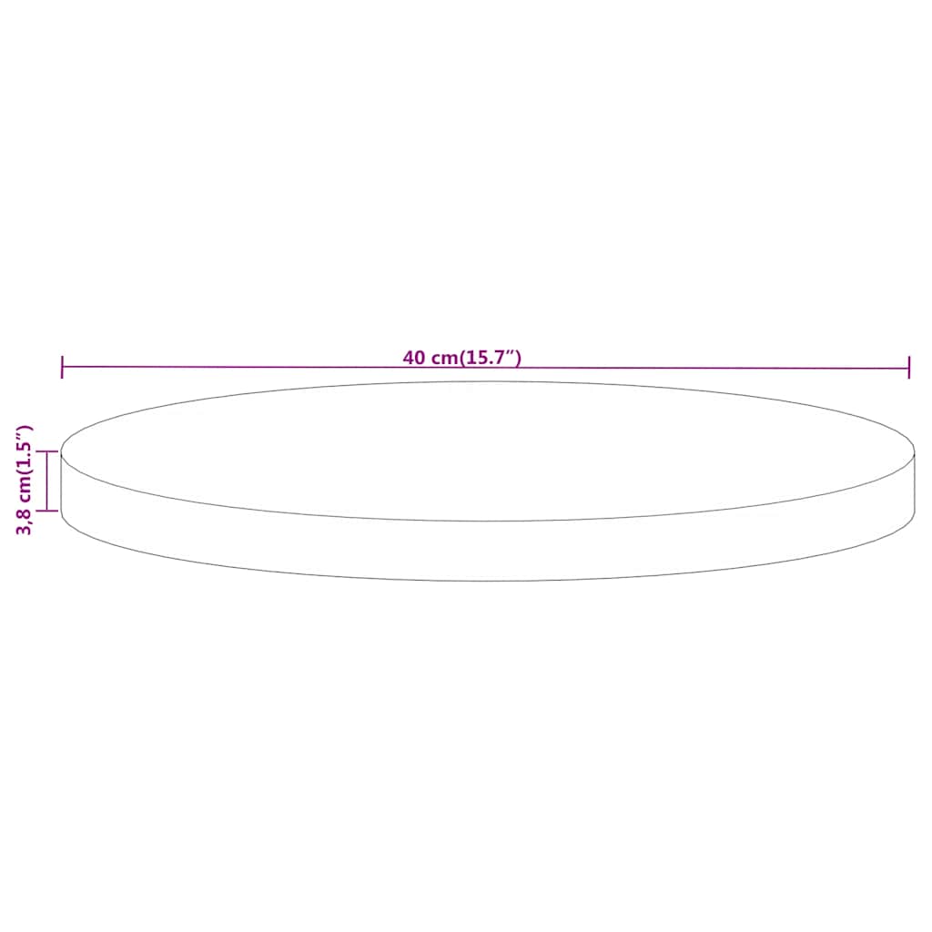 Vidaxl Blat Stołu, Ø 40X3,8 Cm, Okrągły, Lite Drewno Z Odzysku
