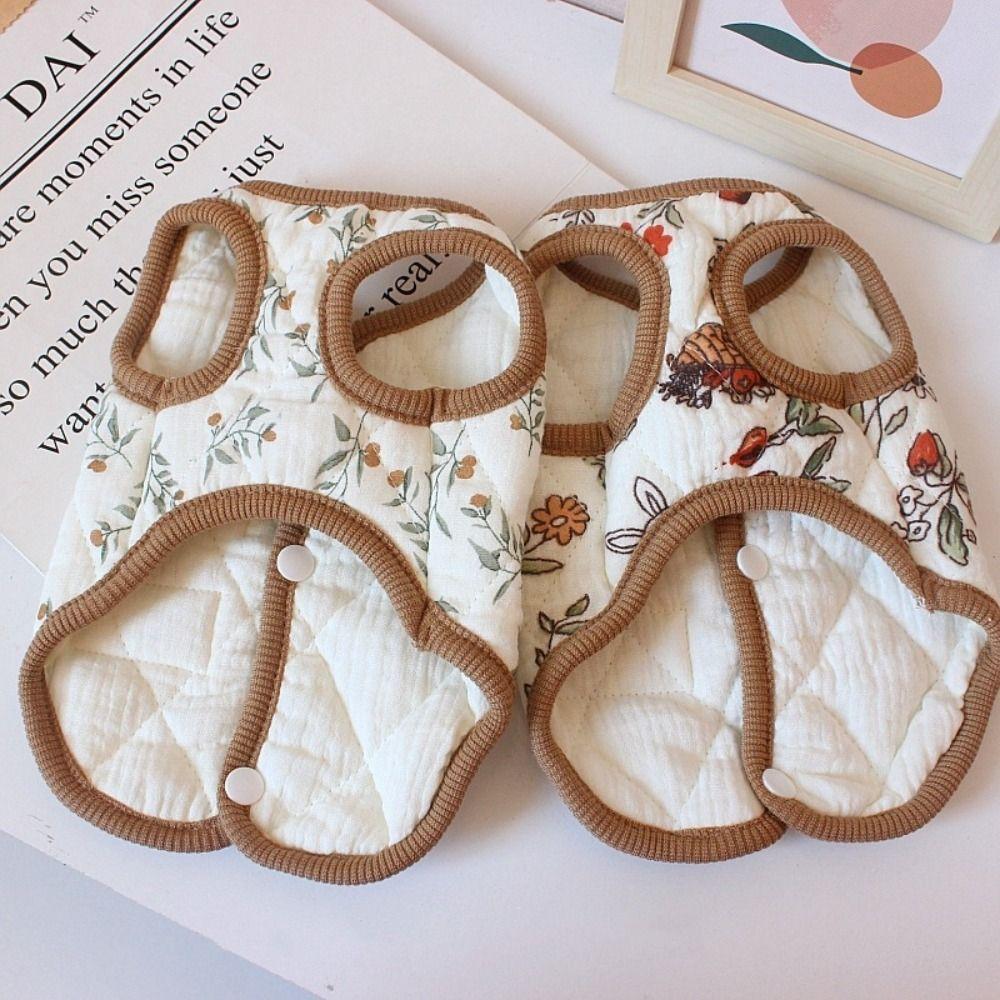 Cute Rabbit Printed Pet Dog Clothes Thickened with Velvet Jacket Teddy Bear Coat Pet Supplies Cat Clothes Puppy Clothes Vest