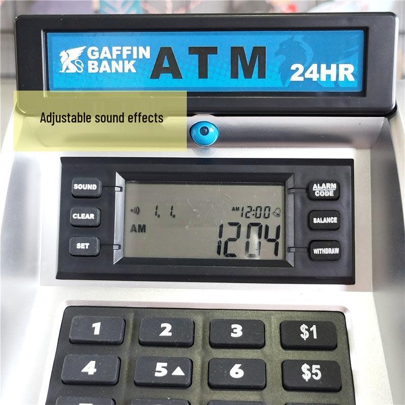 ATM Piggy Bank with Fingerprint Recognition and Password Protection – Large Capacity with Automatic Money Rolling and Card Counting Features