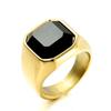 2026 Jewelry, European and American Personalized Fashion Square Gemstone Ring, Trendy Men's Simple Ring