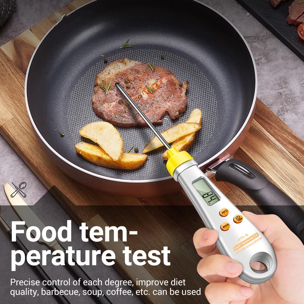    -6 Multifunctional Digital Display 2-in-1 Electronic Scale Measu  Spoon Weighing Gram Meter Measu  Spoon Scale Kitchen Thermometer
