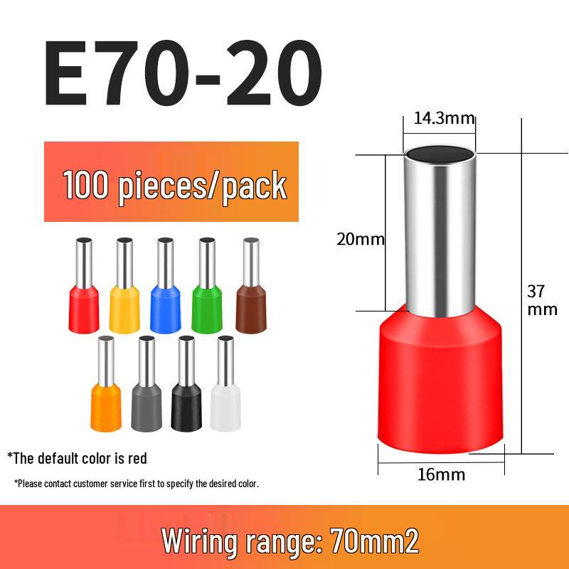 VE Tube-Type Pre-Insulated Terminal E 0308 Cold-Pressed Pin Terminal