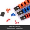 ABS Socket Organizer 1/2 Inch 3/8 Inch and 1/4 Clip Drive Socket Rail Holders Heavy Duty Socket Racks  with Red Blue Black Clips