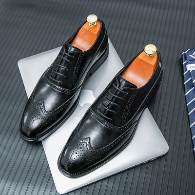 Mode Retro Herren Block Lederschuhe Herren Schnürer Business Büro Lederschuhe Herren Hochzeit Bankett Marke Formelle Schuhe Größen 38-46