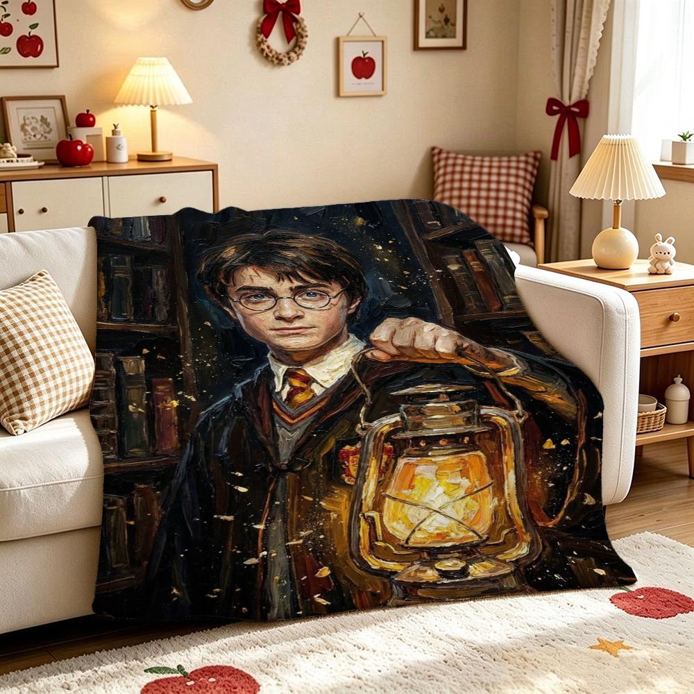 Harry'S Hogwarts Adventure Flannel Blanket Soft Comfortable Fleece Blanket For Living Room Sofa Nap Home Decor Memorial Gift