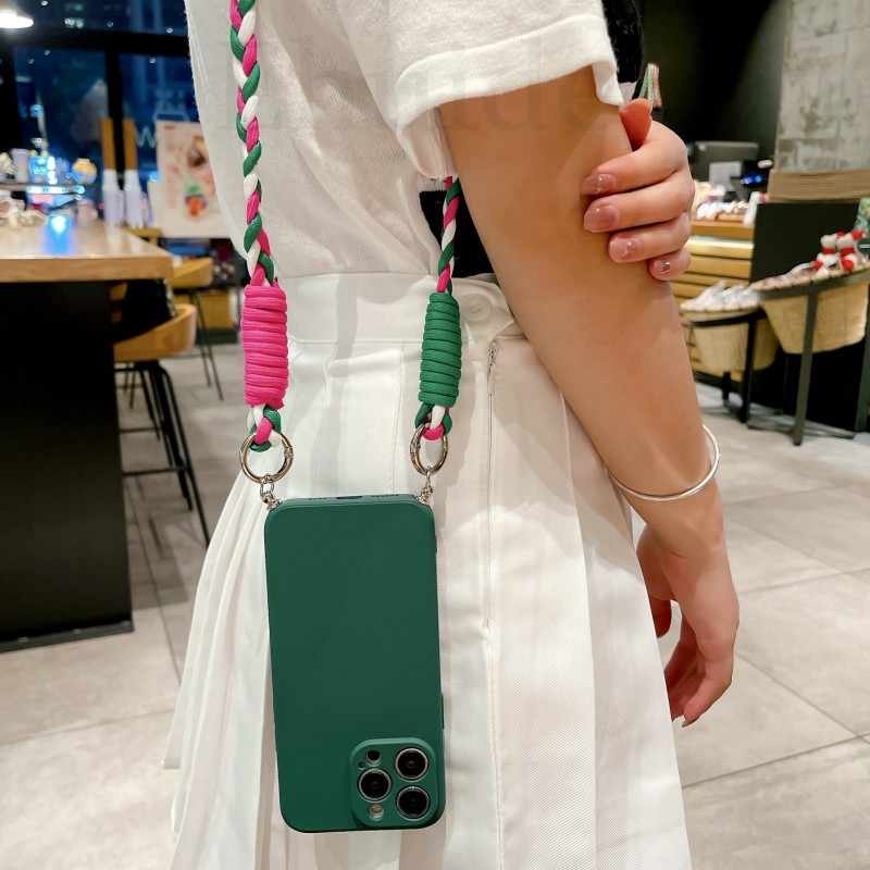 Crossbody Lanyard Case for Xiaomi Mi 14T 15T Mi14T M14T 13T Redmi 15C 15 14C 13C 12C Shockproof Soft Silicone Braid Strap Cover