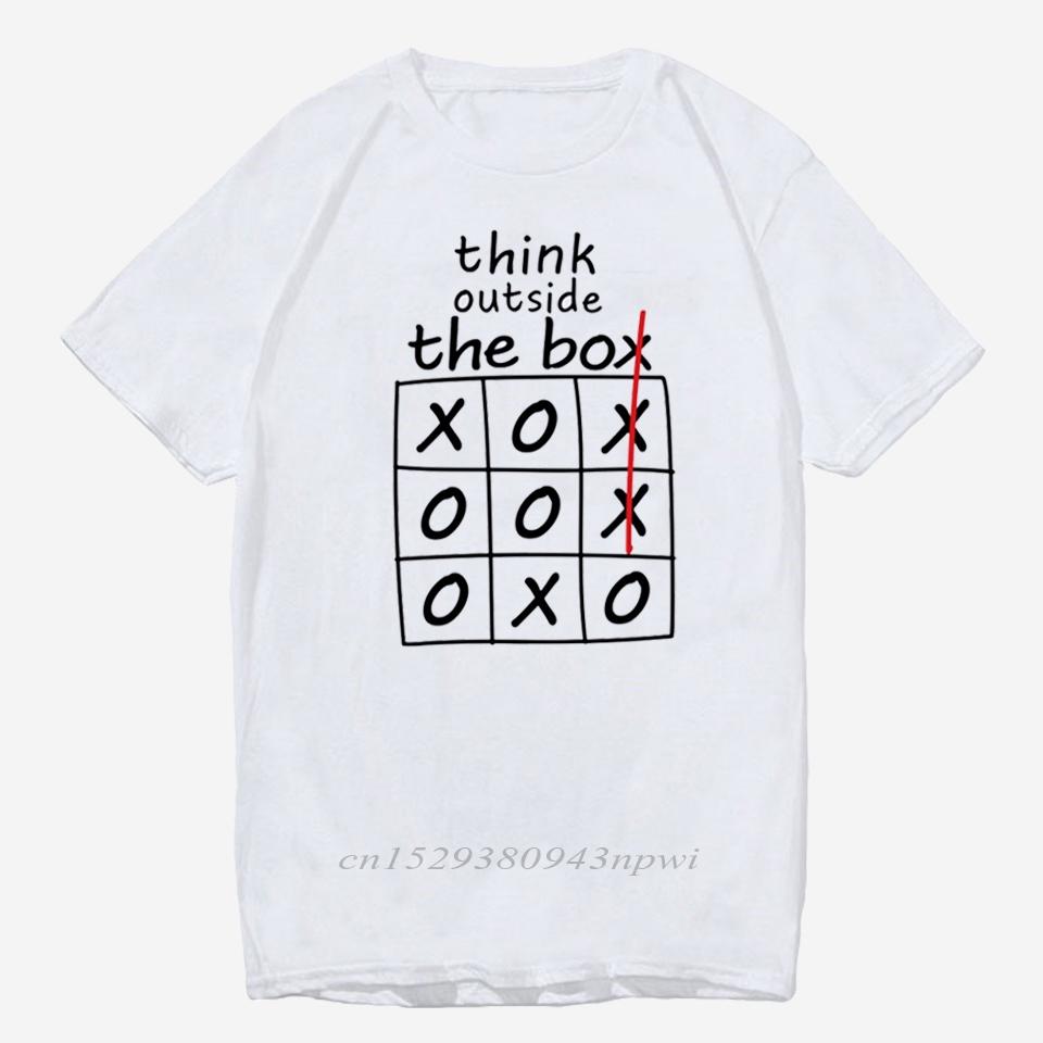 Think Outside The Box Funny Tshirts Men T Shirts Brand Fashion Mens Tshirts Summer Tee Shirt Men Hip Hop Fashion Casual S