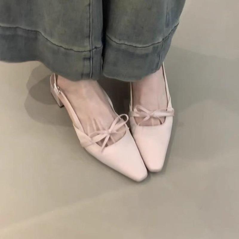 Bow Strap Women's Slippers Summer New Style Fashion Shoes for Design Open Toe Thick Heel Outdoor Slippers Ladies Zapatos Mujer