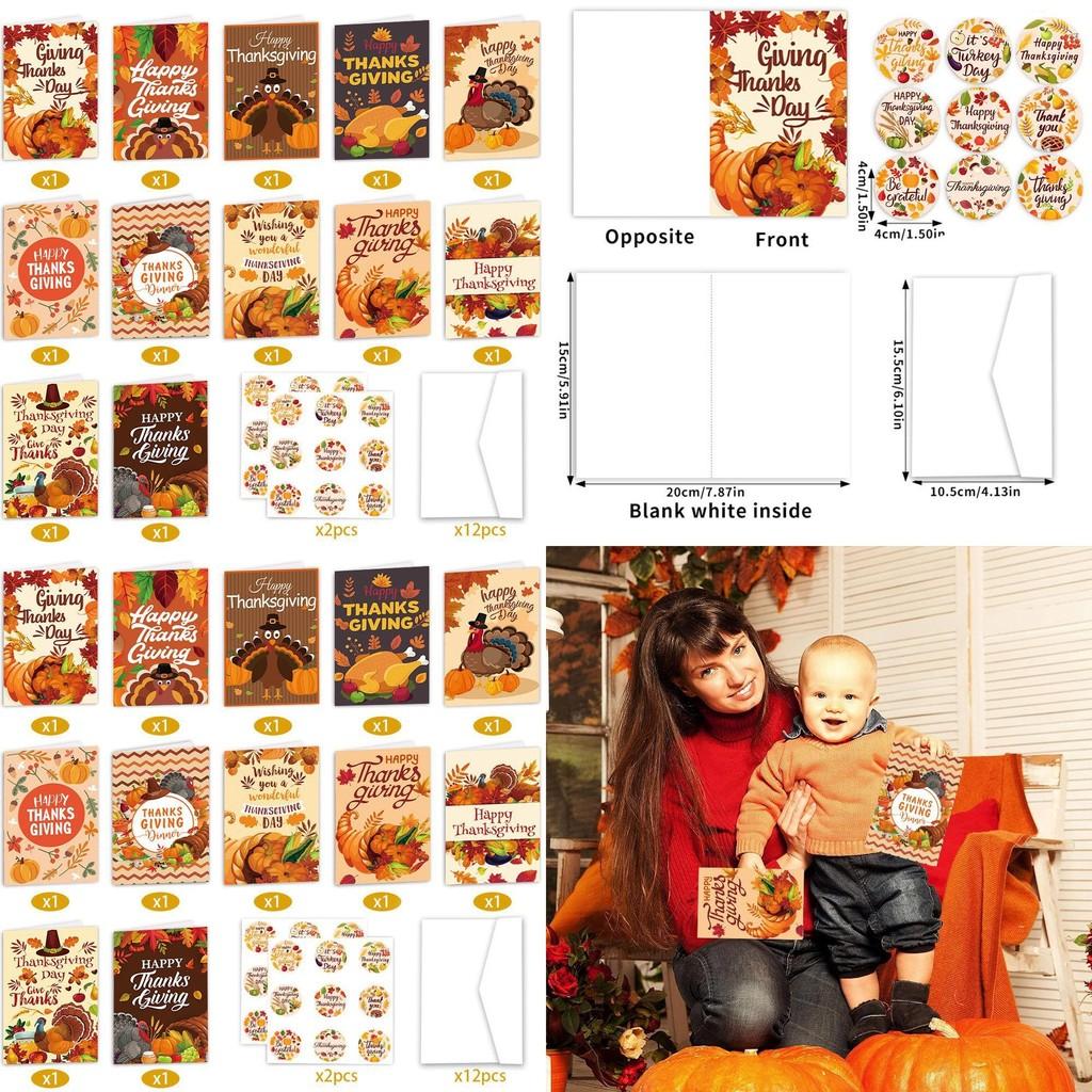 Thanksgiving Celebration Paper Card Set With Turkey Motif For Invitations And Venue Decoration